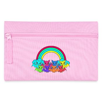 années 80 90 Rétro Chauve-souris Halloween Arc-en-ciel - Trousse - rose - Devant
