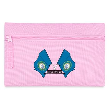 Deux drapeaux texte DAKOTA du Sud - Trousse - rose - Devant