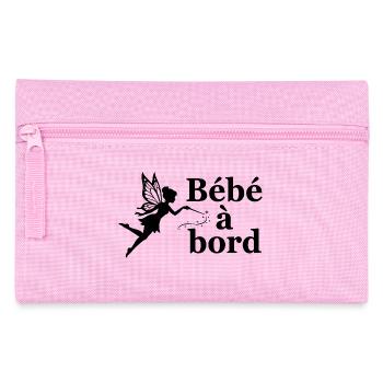 Sticker Autocollant pour Voiture fée bébé à Bord - Trousse - rose - Devant