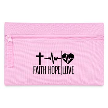 Glaube, Hoffnung und Liebe - Federtasche - Rosa - Vorne