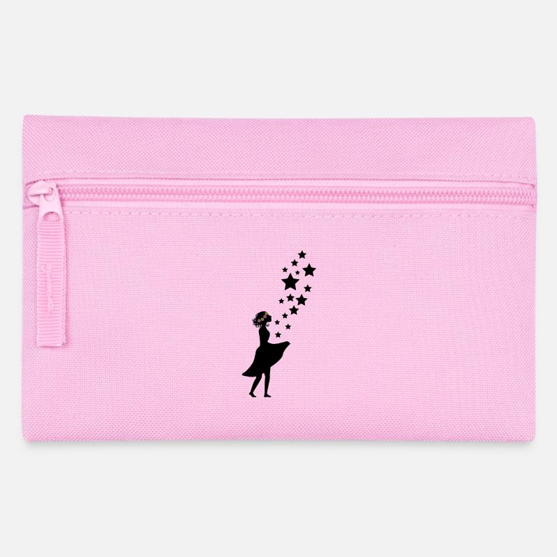 Blumen-Mädchen mit Sternenhimmel - Federtasche - Rosa