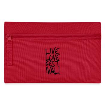 Live Love Festival und Party Shirt - Federtasche - Rot - Vorne