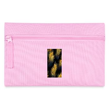 Plumes dorées - Trousse - rose - Devant