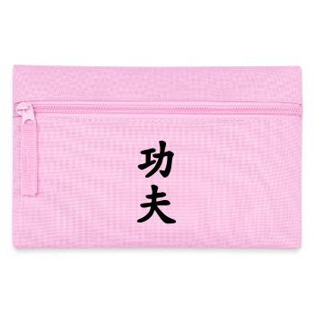 Caractère chinois de kung-fu écrit verticalement - Trousse - rose - Devant