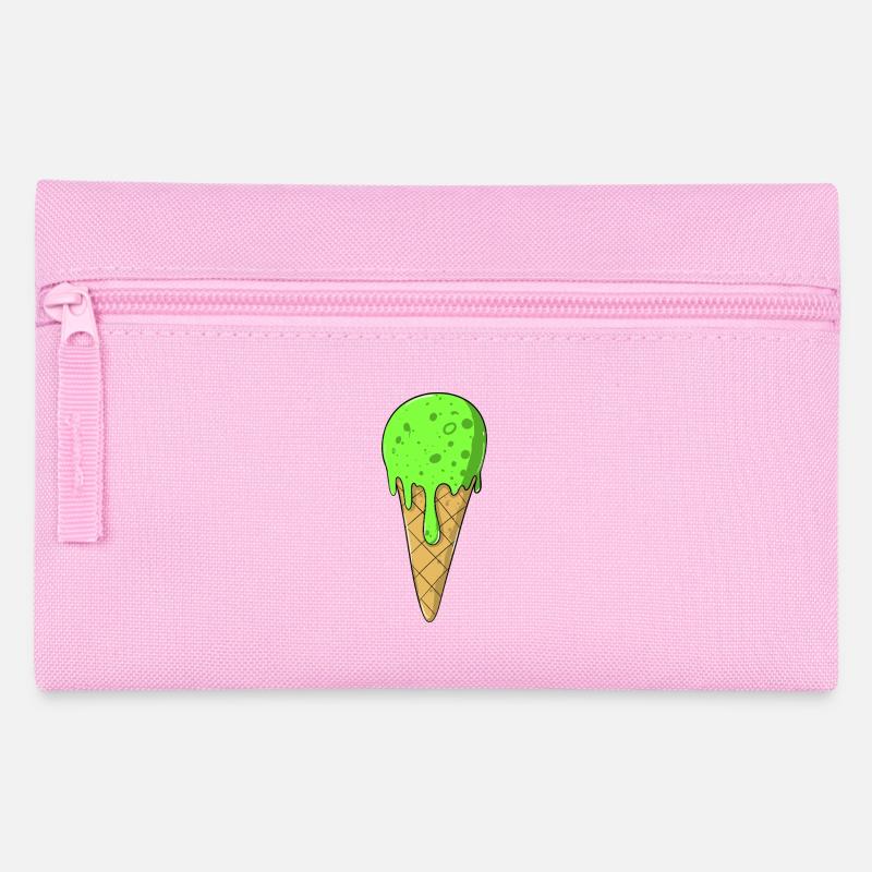 cream | Green Cream Cream | IceCream - Pencil Case - pink