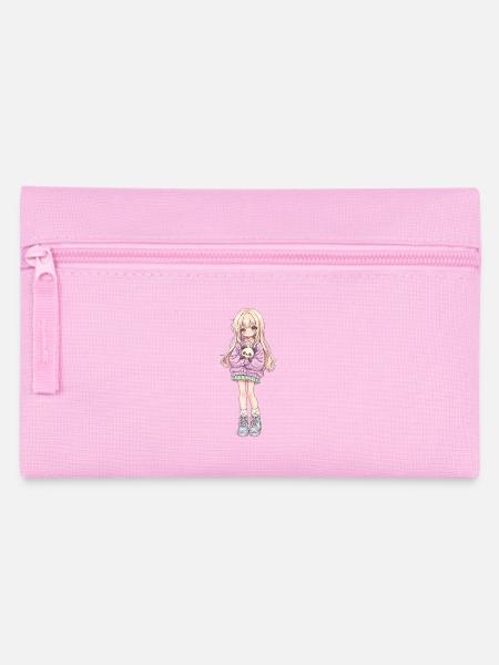 Pastellmädchen mit Panda Kuschel - Federtasche - Rosa