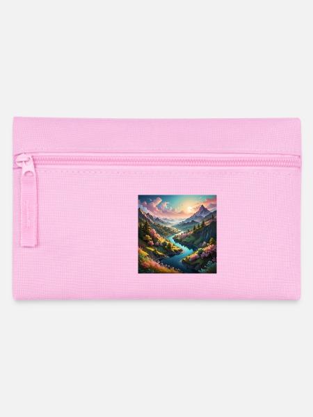 Tal mit Fluß - Federtasche - Rosa