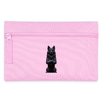 Schwarzer Schäferhund Schäferhundbesitzer  - Federtasche - Rosa - Vorne