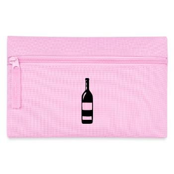 Weinglas, Wein, Weinflasche - Federtasche - Rosa - Vorne