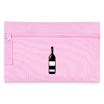 Weinglas, Wein, Weinflasche - Federtasche - Rosa - Vorne