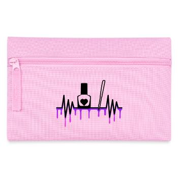 Heartbeat Nail Nail Polish Nail Artist Gift Heart - Pencil Case - pink - Front
