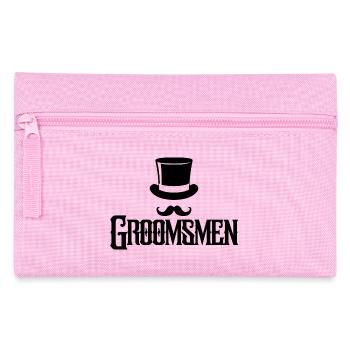 Groomsmen Top Hat & Mustache Mens Enterrement de vie de garçon - Trousse - rose - Devant