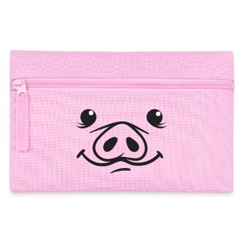 Schwein Gesicht Schweinenase Kostüm Karneval - Federtasche - Rosa - Vorne