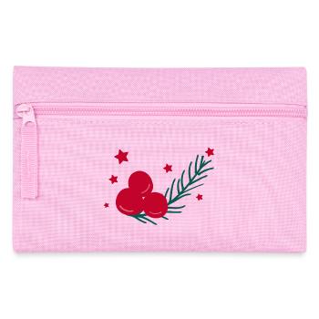 Feuille de houx de Noël aux baies - Trousse - rose - Devant