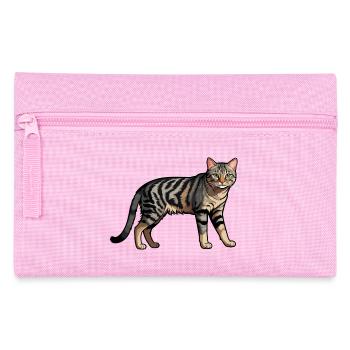 Chat domestique - Autocollant d’animal mignon - Trousse - rose - Devant