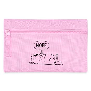 Nope Hund | Lustiges Mittelfinger Statement - Federtasche - Rosa - Vorne