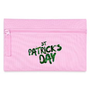 Grüne Blatt-Typo St Patrick's Day - Federtasche - Rosa - Vorne