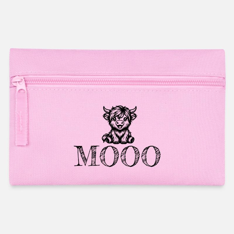 Niedliches Kuhdesign Mooo - Federtasche - Rosa