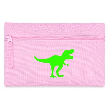 Silhouette de Dino Rex Vert - Trousse - rose - Devant