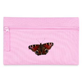 Papillon paon coloré - Trousse - rose - Devant