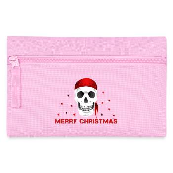 Merry Christmas skull - Federtasche - Rosa - Vorne