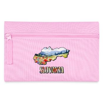 Aquarell Landkarte Slowakei - Federtasche - Rosa - Vorne