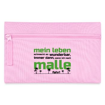 Mein Leben Malle (Schrift grün/schwarz) - Federtasche - Rosa - Vorne