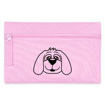 Hund Gesicht Kleiner Glücklicher Welpe Haustier - Federtasche - Rosa - Vorne