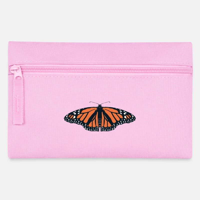 Papillons : Le papillon monarque - Trousse - rose