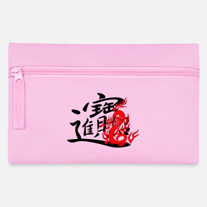drache - Federtasche - Rosa
