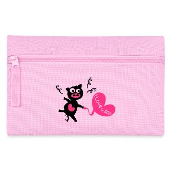 I Love U, auch. Schwarz Spar - Federtasche - Rosa - Vorne