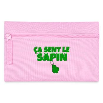 sapin, ça sent le sapin, Noël - Trousse - rose - Devant