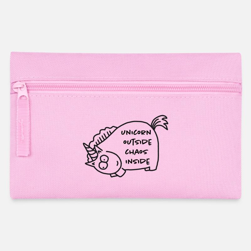 UnicornOutsideChaosInside - Pencil Case - pink