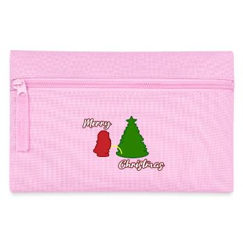 Santa peeing - Christmas Tree - Weihnachtsmann - Federtasche - Rosa - Vorne