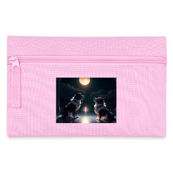 Moonlit Canine Duet - Pencil Case - pink - Front