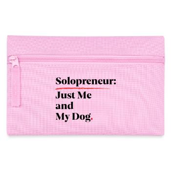 Solopreneur: Nur ich und mein Hund [Schwarz] - Federtasche - Rosa - Vorne