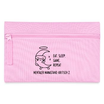 Eat Sleep Game Repeat | Gamer Mond & Manastand - Federtasche - Rosa - Vorne