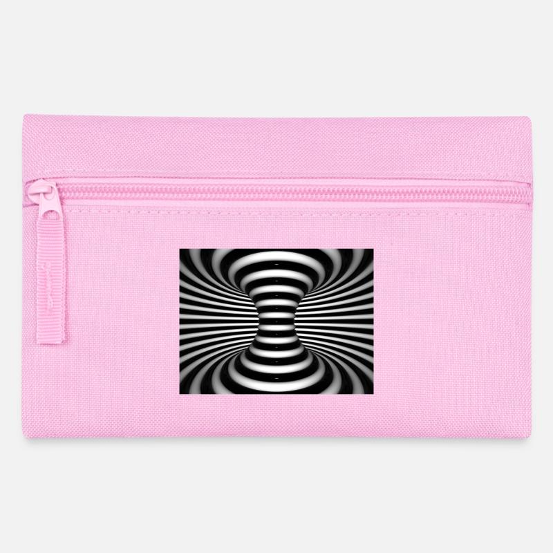 Black and white spiral vortex - Pencil Case - pink