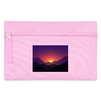 Sunset mountain in gradient - Pencil Case - pink - Front