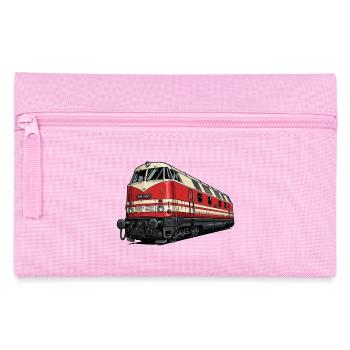 Rote Vintage Lokomotive Illustration BR 118 - Federtasche - Rosa - Vorne