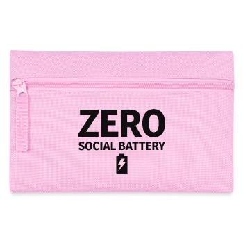  Zero Social Battery Akku Leer Introvertiert - Federtasche - Rosa - Vorne