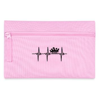 Herzschlag für Wildpferde Herde - Federtasche - Rosa - Vorne