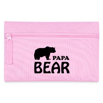 papa bear daddy dad - Pencil Case - pink - Front