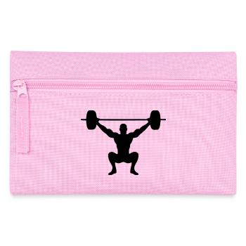 drawing vector weightlifting sport weightlifter - Pencil Case - pink - Front