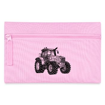 Traumhafte Zugmaschine Großer Acker Traktor - Federtasche - Rosa - Vorne