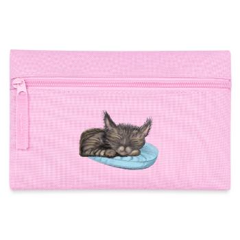 Sleeping Cat - Pencil Case - pink - Front