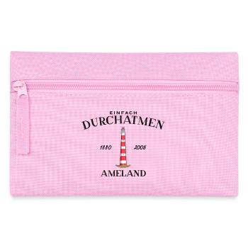 Ameland, Einfach mal Durchatmen, Zeichnung - Federtasche - Rosa - Vorne