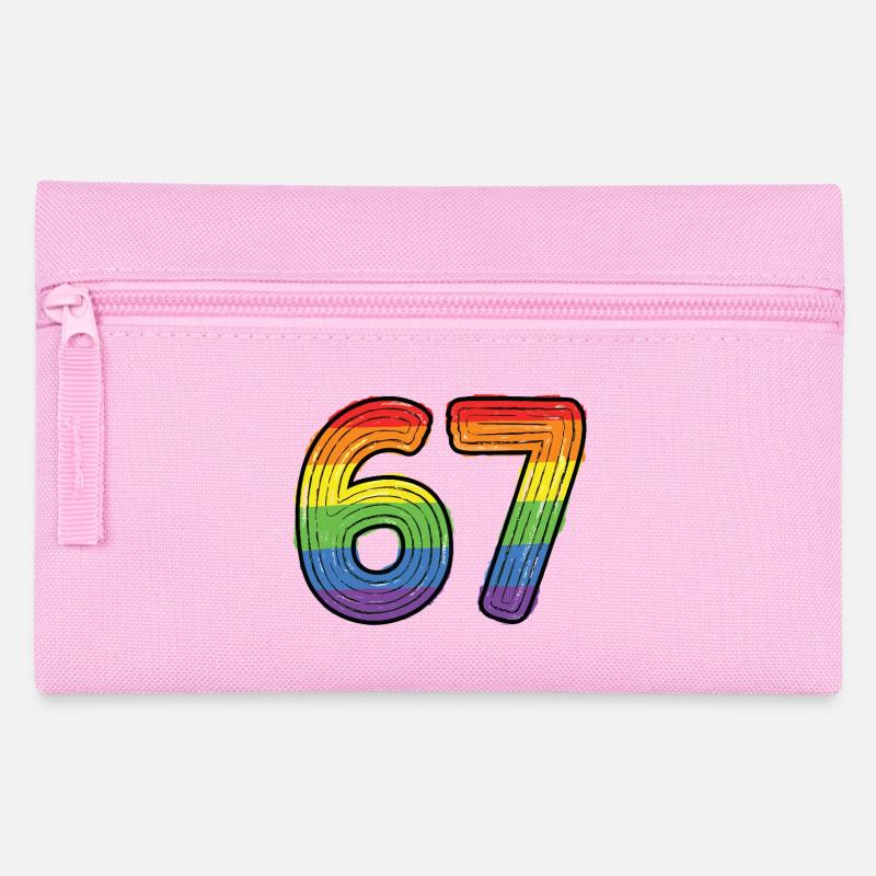 Rainbow 67 Fett Handgezeichnet Sechs Siebenstellige - Federtasche - Rosa