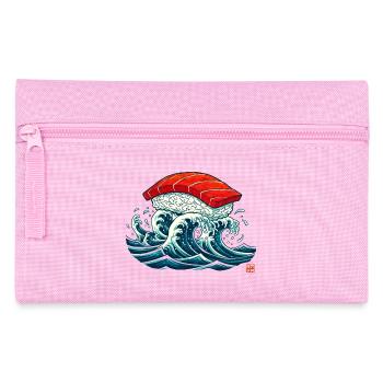 Sushi Nigiri auf Ozeanwellen-Kunst - Federtasche - Rosa - Vorne
