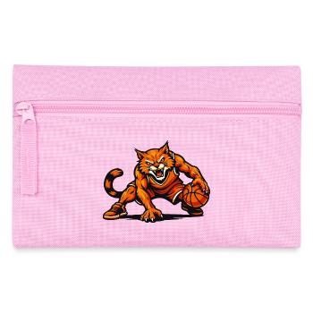 Orange Cat Dribbling Mascot - Pencil Case - pink - Front